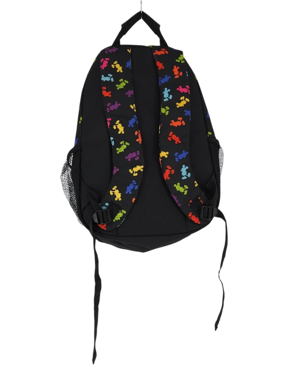 Walt Disney World Parks Backpack Black Rainbow Mickey Mouse Print Travel Bag Zip - Picture 4 of 7